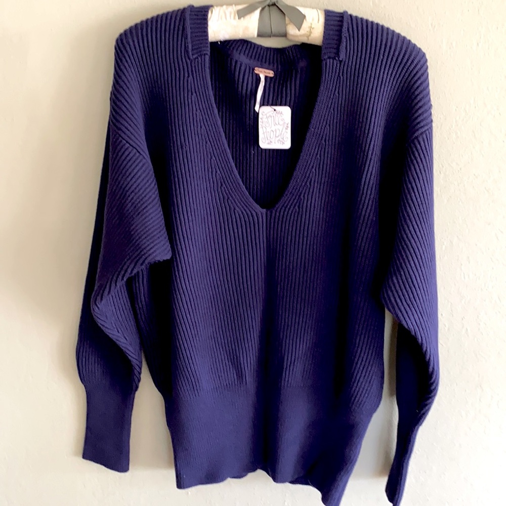 FREE PEOPLE RIBBED SWEATSHIRTS
